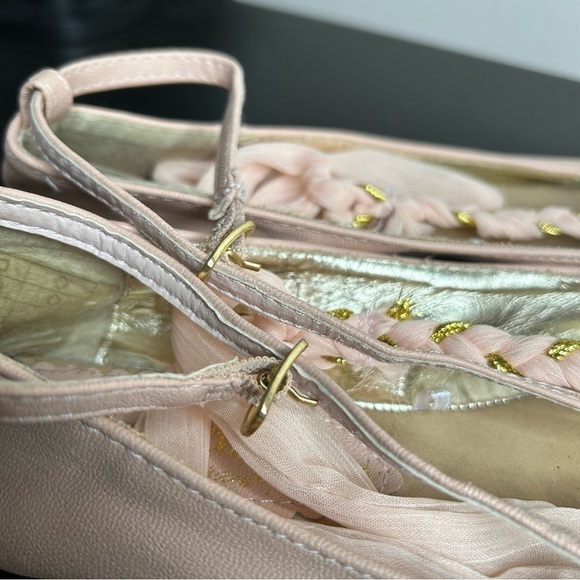 Bold in Ballerina  by atmosphere Pink Ballet Flats with Ankle Ribbon Wrap Size 5 - Picture 7 of 10